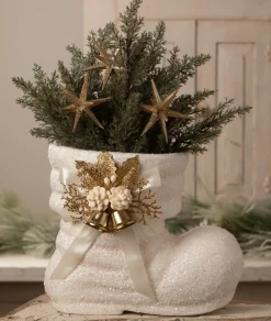 Bethany Lowe Designs, Inc. Winter White Santa Boot