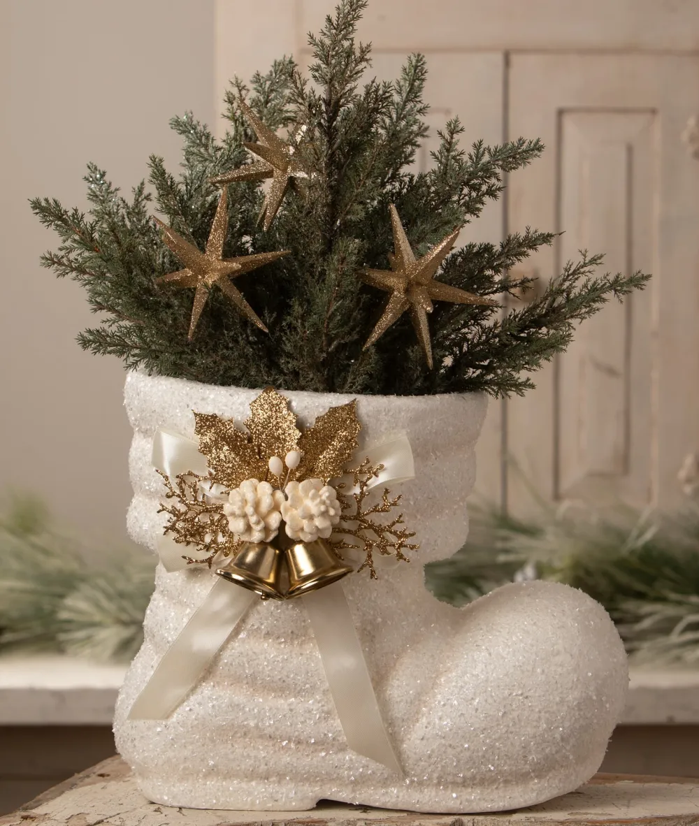 Bethany Lowe Designs, Inc. Winter White Santa Boot