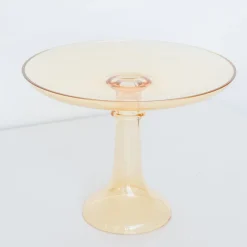 Sale Estelle Colored Glass Yellow Glass Cake Stand