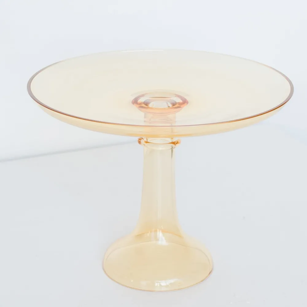 Sale Estelle Colored Glass Yellow Glass Cake Stand