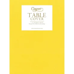 Best Caspari Yellow Linen Like Table Cover