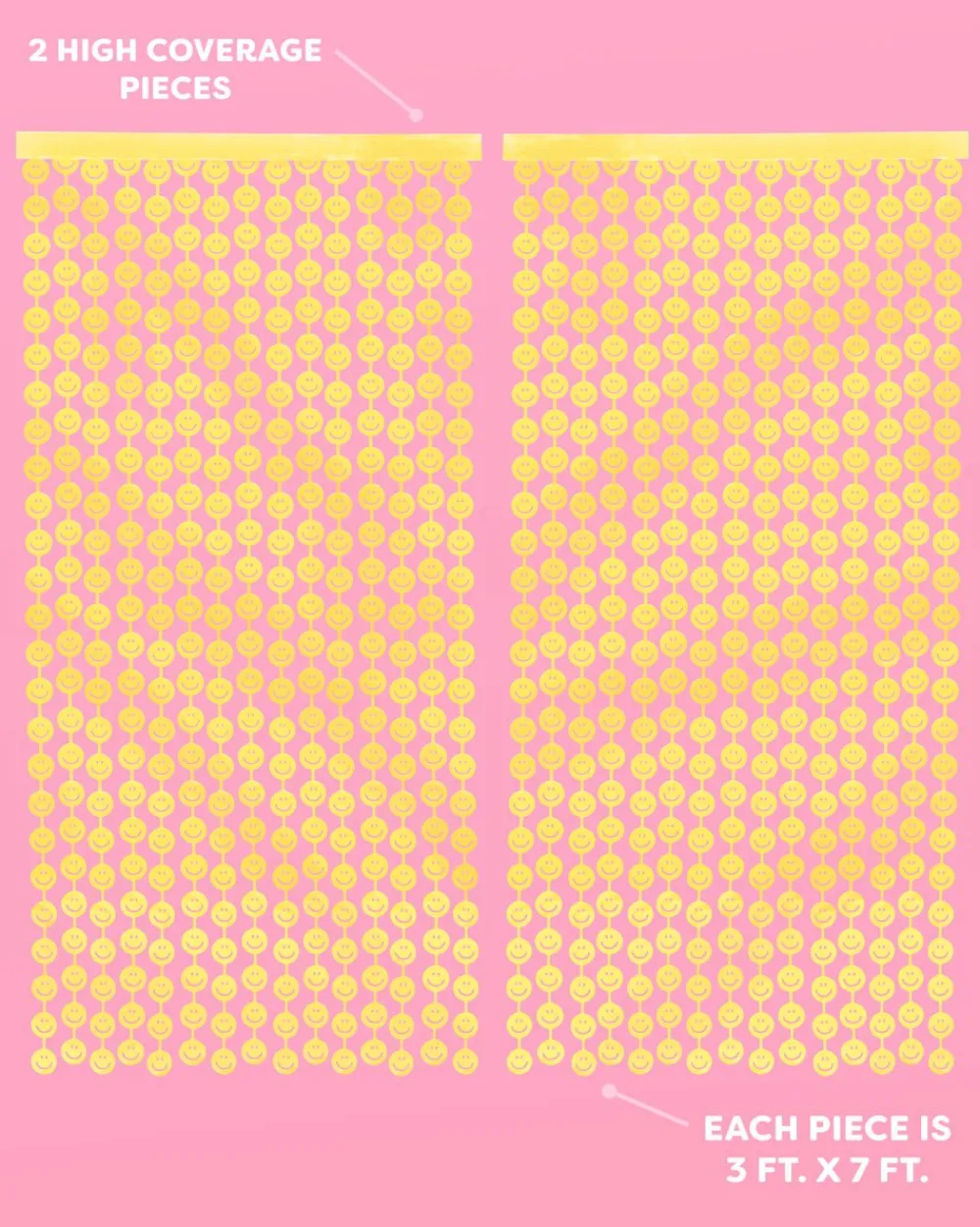 Clearance xo, Fetti Yellow Smiley Face Curtain Backdrop