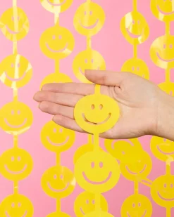 Clearance xo, Fetti Yellow Smiley Face Curtain Backdrop
