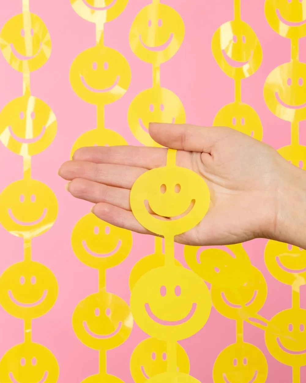 Clearance xo, Fetti Yellow Smiley Face Curtain Backdrop
