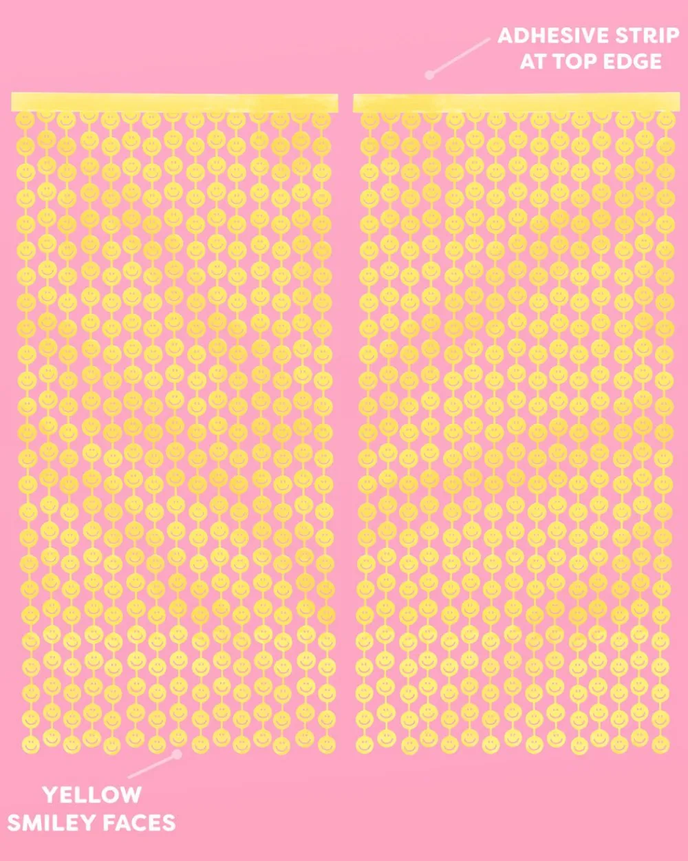 Clearance xo, Fetti Yellow Smiley Face Curtain Backdrop